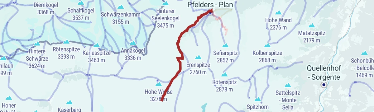 Route map: Escursione sci-alpinistica sulla Cima Fiammante (3228 m)